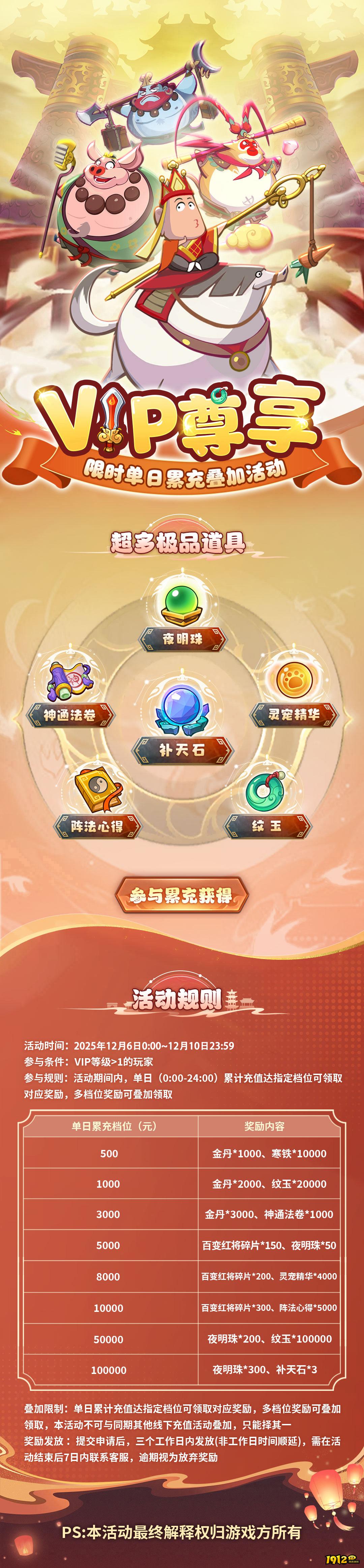 《西游除妖》单日累充活动全解析(12.6-12.10)